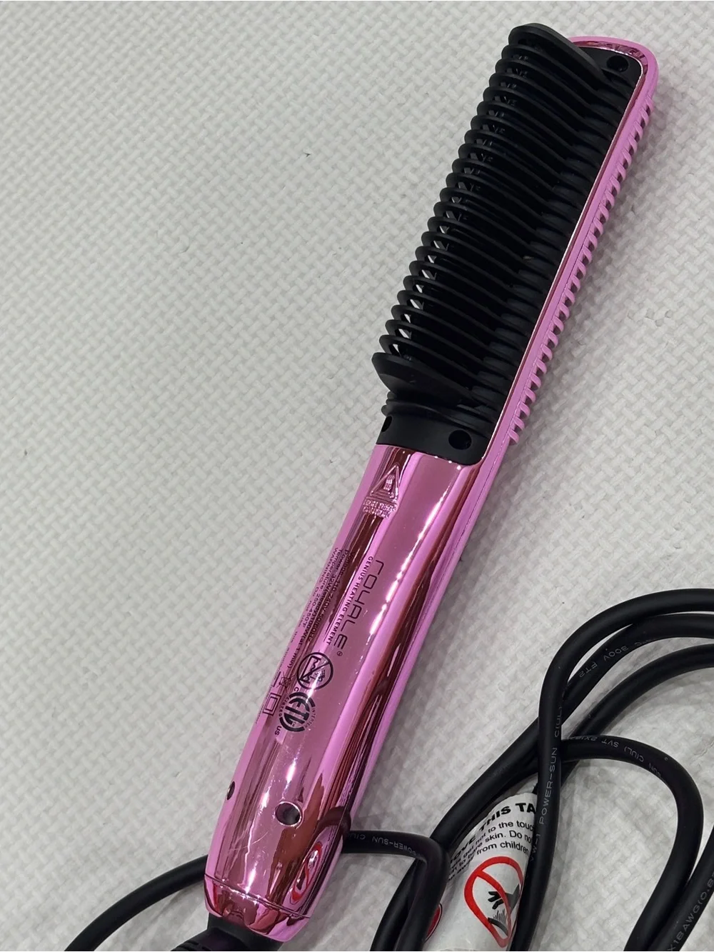 Royale Pink Ceramic Hair Straightener Heated Styling Multipurpose Hair Brush